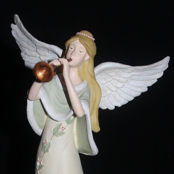 Angels Watching Over You Figurine | Russ Berrie Angel With Trumpet 33016 - Picture 3 of 9